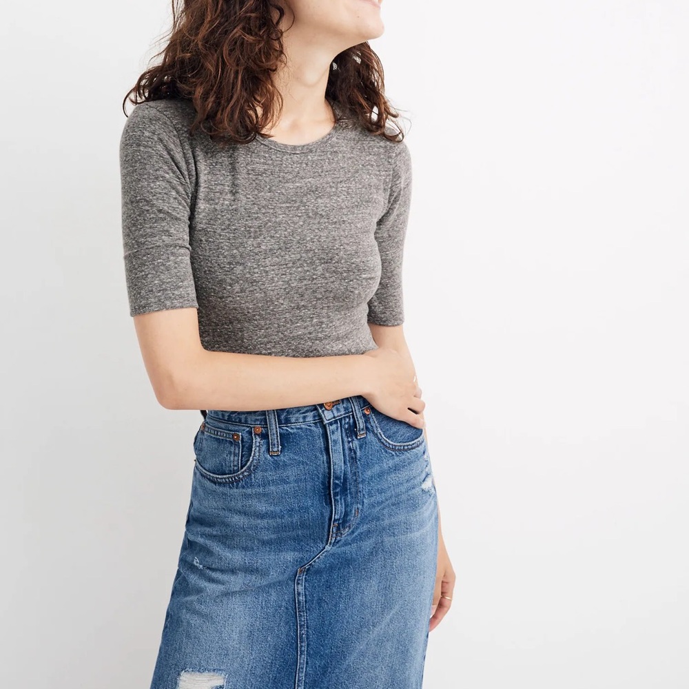Madewell Crewneck Short-Sleeve Thong Bodysuit